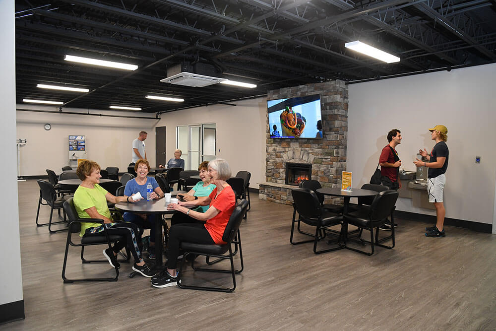 People talking in new waiting and lounge area